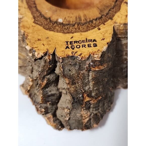 VTG Souvenir Ash Tray Tercera Acoures Mexico Burl Wood - Picture 3 of 7